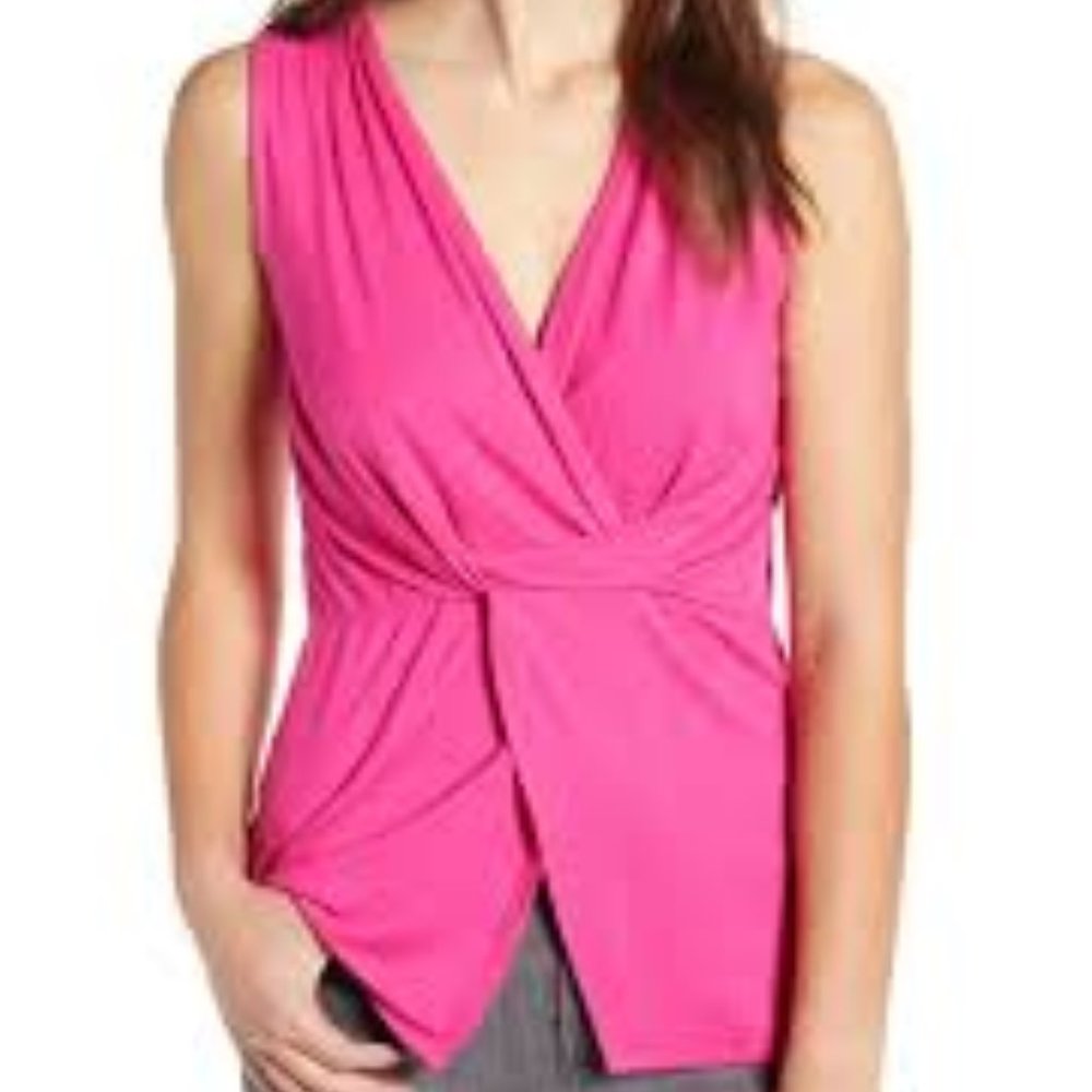 Loveapella Drape Faux Wrap Top Large NWT